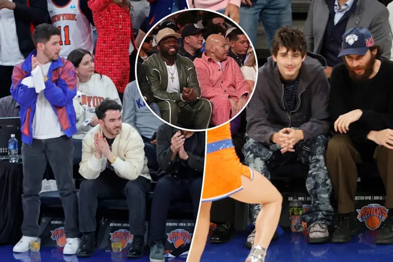 Jonas Brothers, Timothée Chalamet take in Knicks-Pistons Game 2