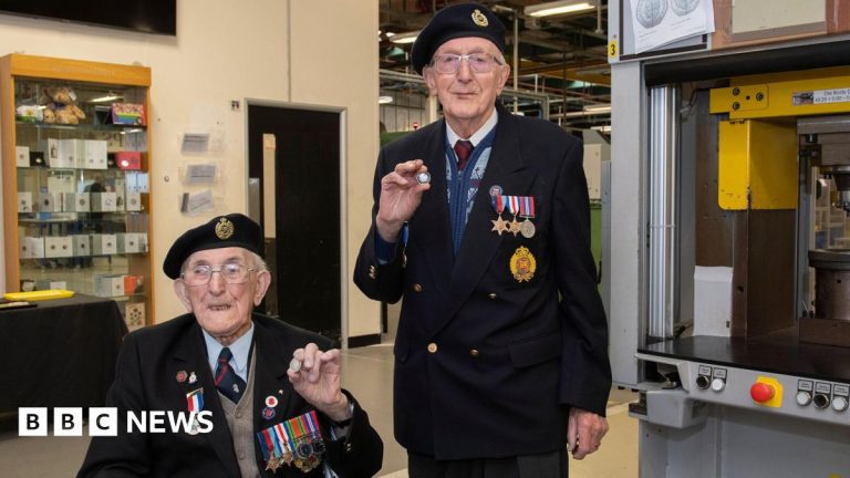 VE Day: Veterans unveil new Royal Mint 50p coins